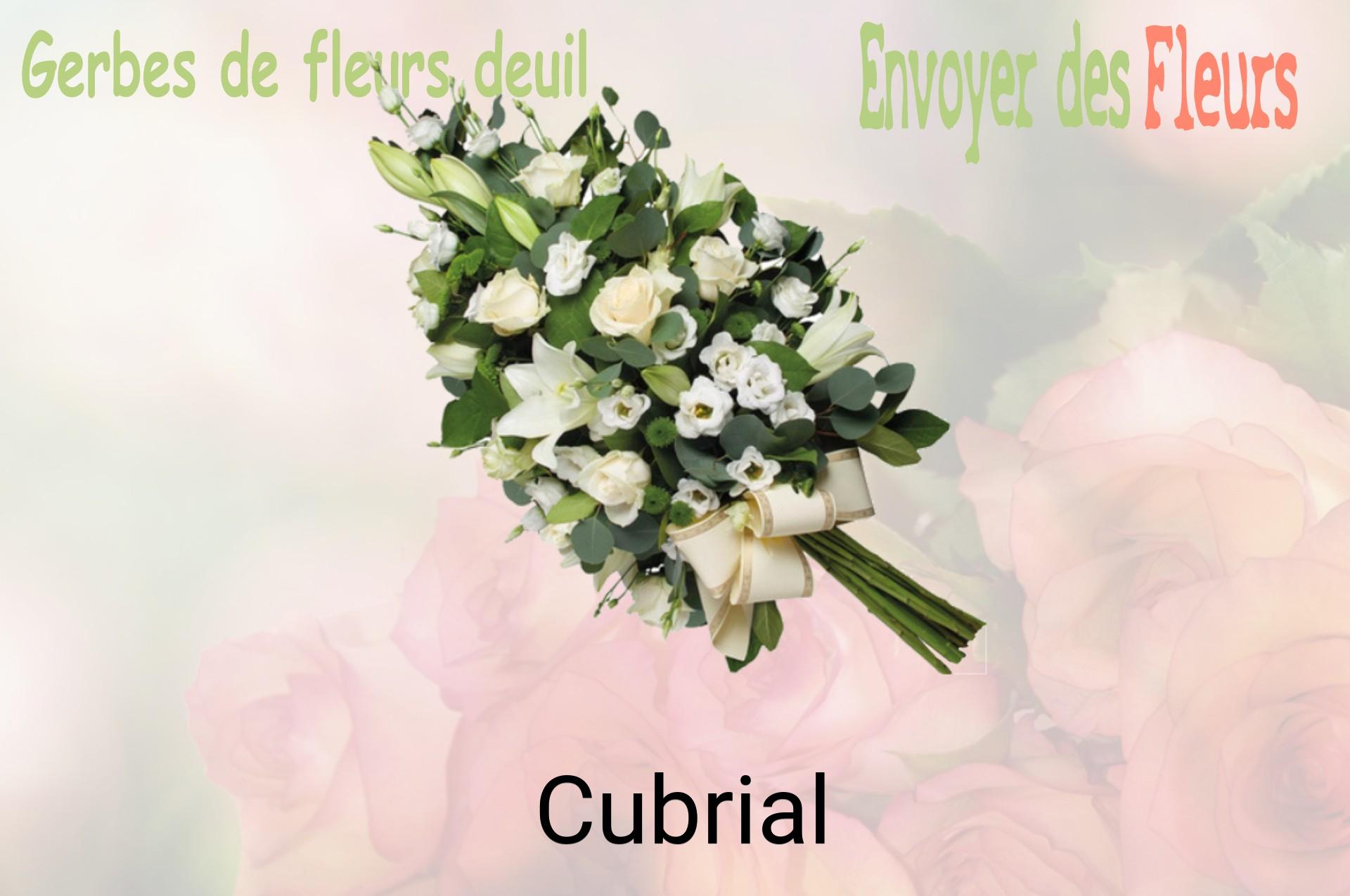 Gerbe de fleurs de deuil livrée à Cubrial